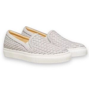 M.GEMI CERCHIO WOVEN LEATHER SLIP ON SHOES SIZE 8 women’s grey gray sneaker